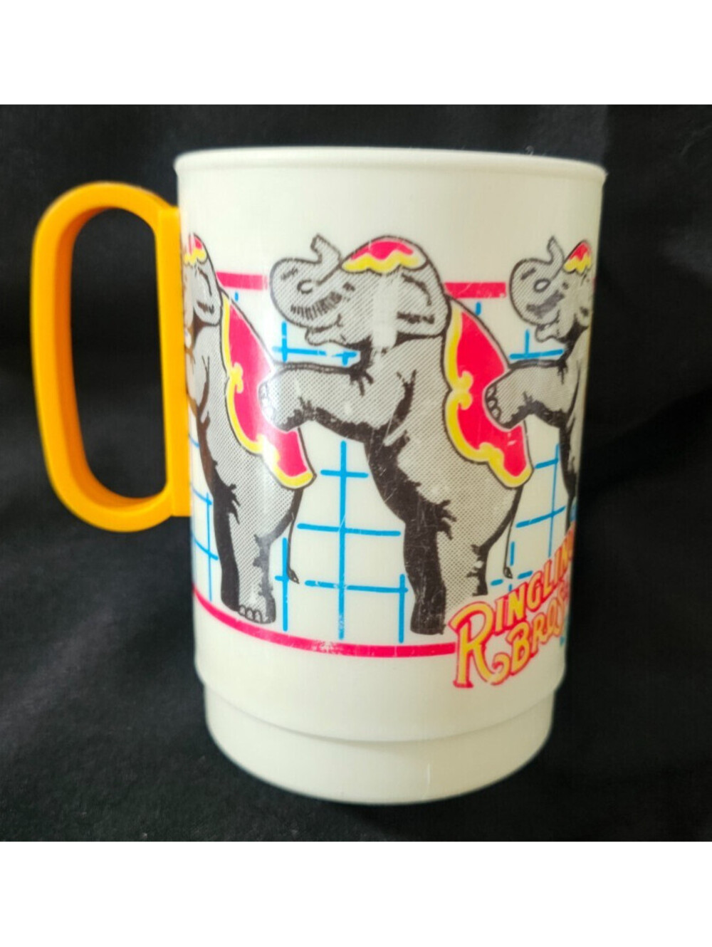 Vintage Ringling Brothers Barnum & Bailey Circus Plastic Cup Mug Elephants USA